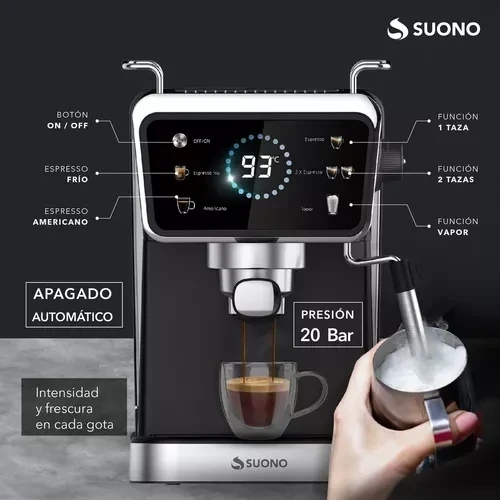 Cafetera Espresso Digital 1.5litros 20 Bar 1350w Color Negro 2