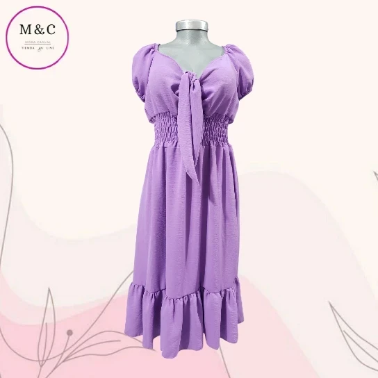 Vestido Talla Mediana estilo campesino liso