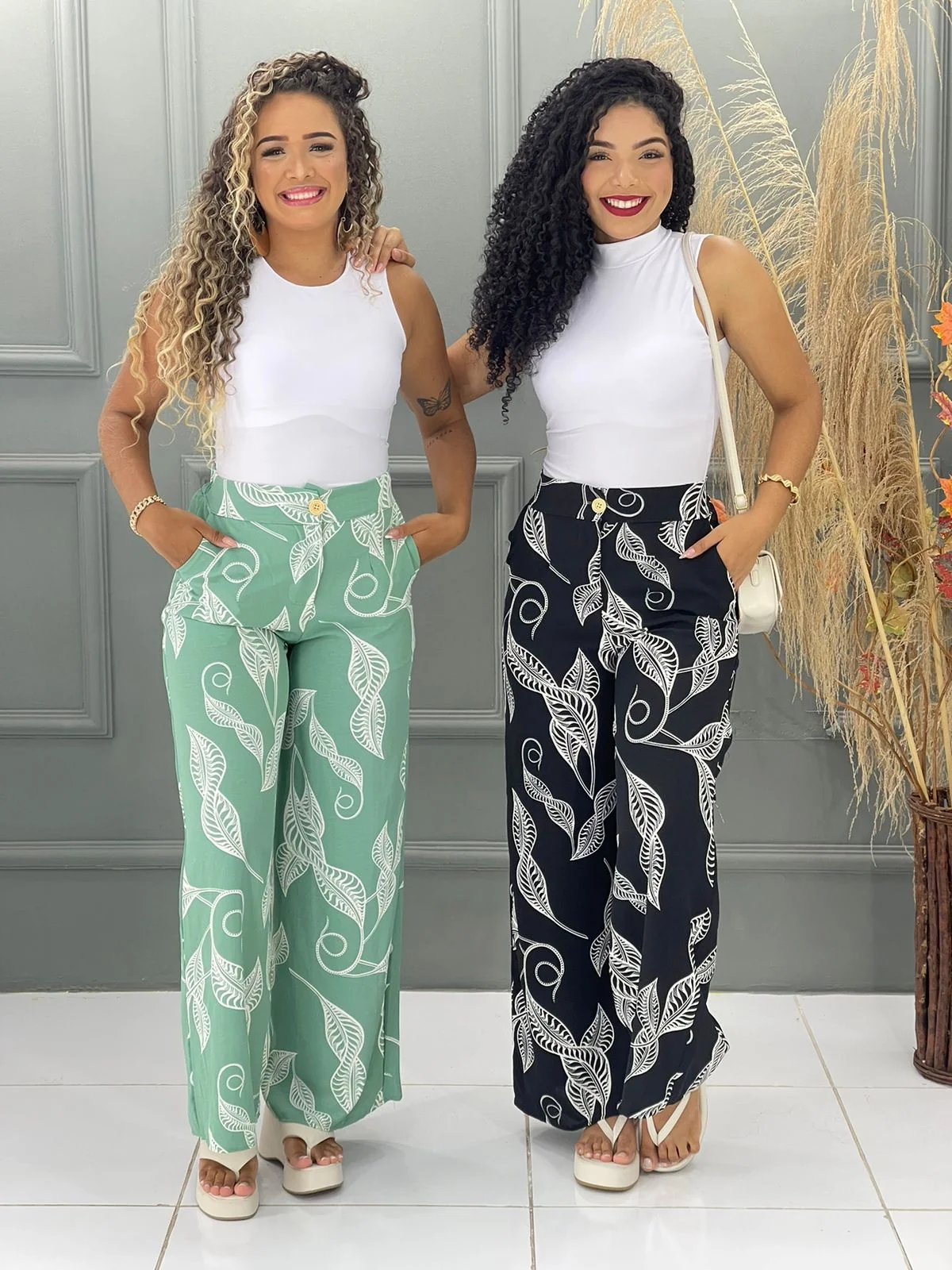 CALÇA PANTALONA DENISE DE BOTÃO