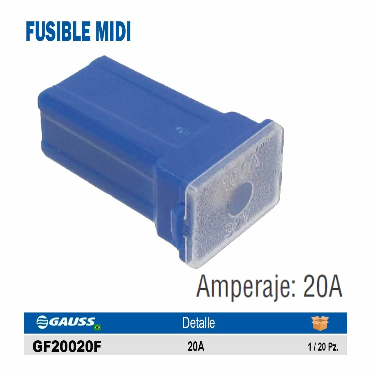 FUSIBLE MIDI (CAJITA/20PZ) 20A