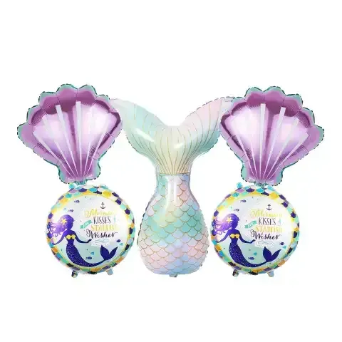 Set de 5 globos cola de sirena