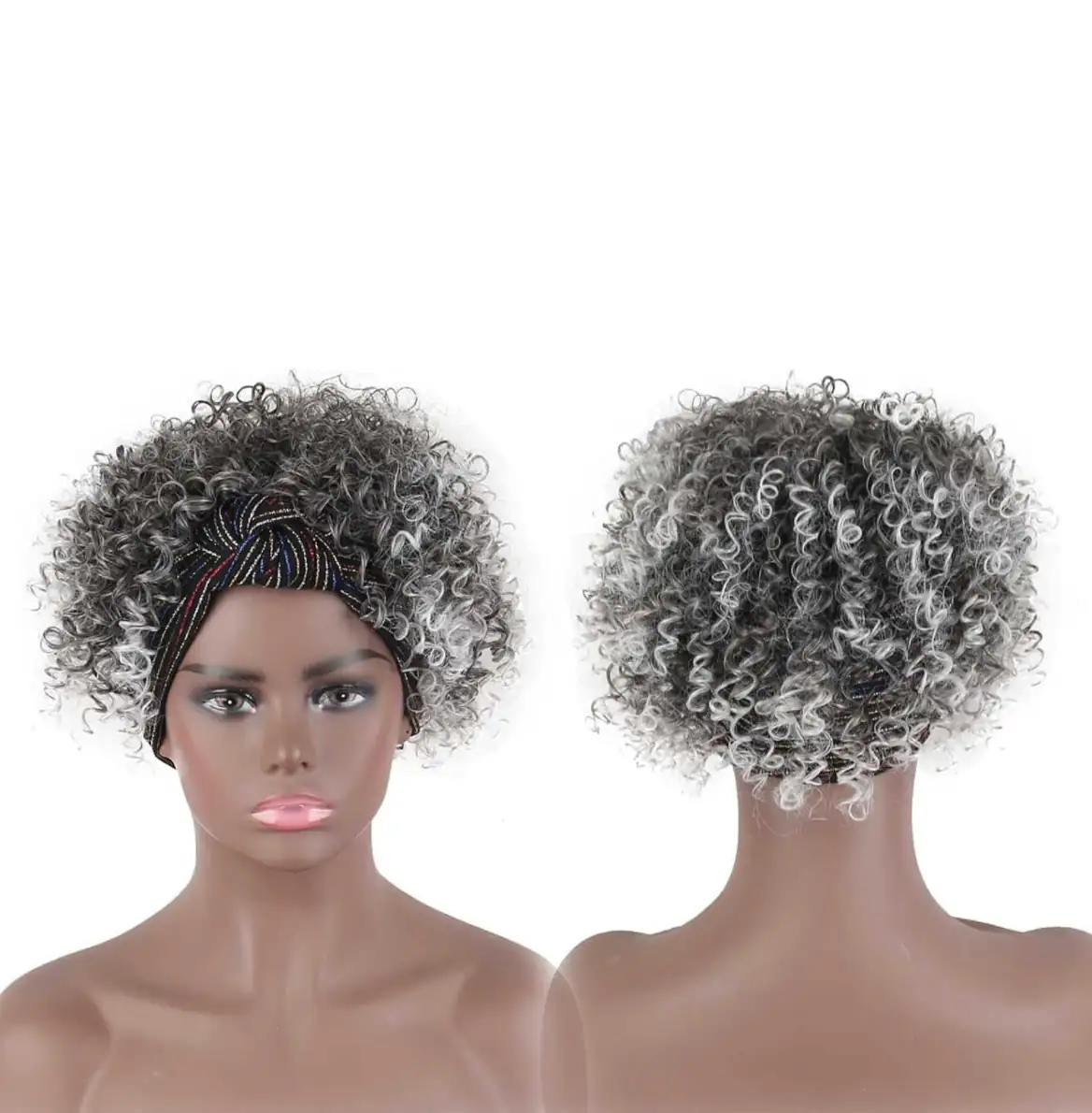 Moño Gris con diadema  2