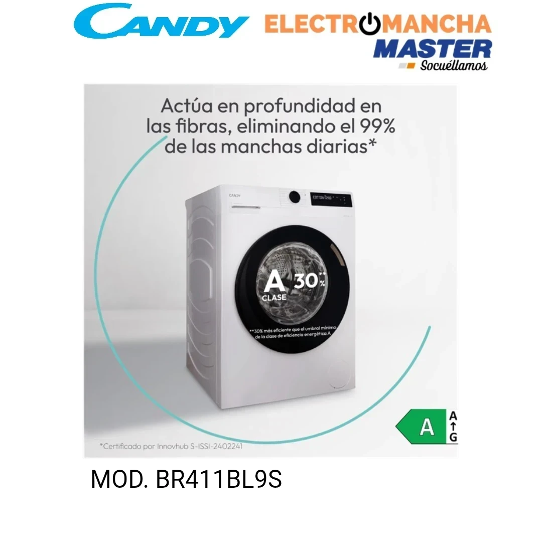LAVADORA CANDY BR411BL9S 11 KILOS 1400 RPM CLASE A-30% 2