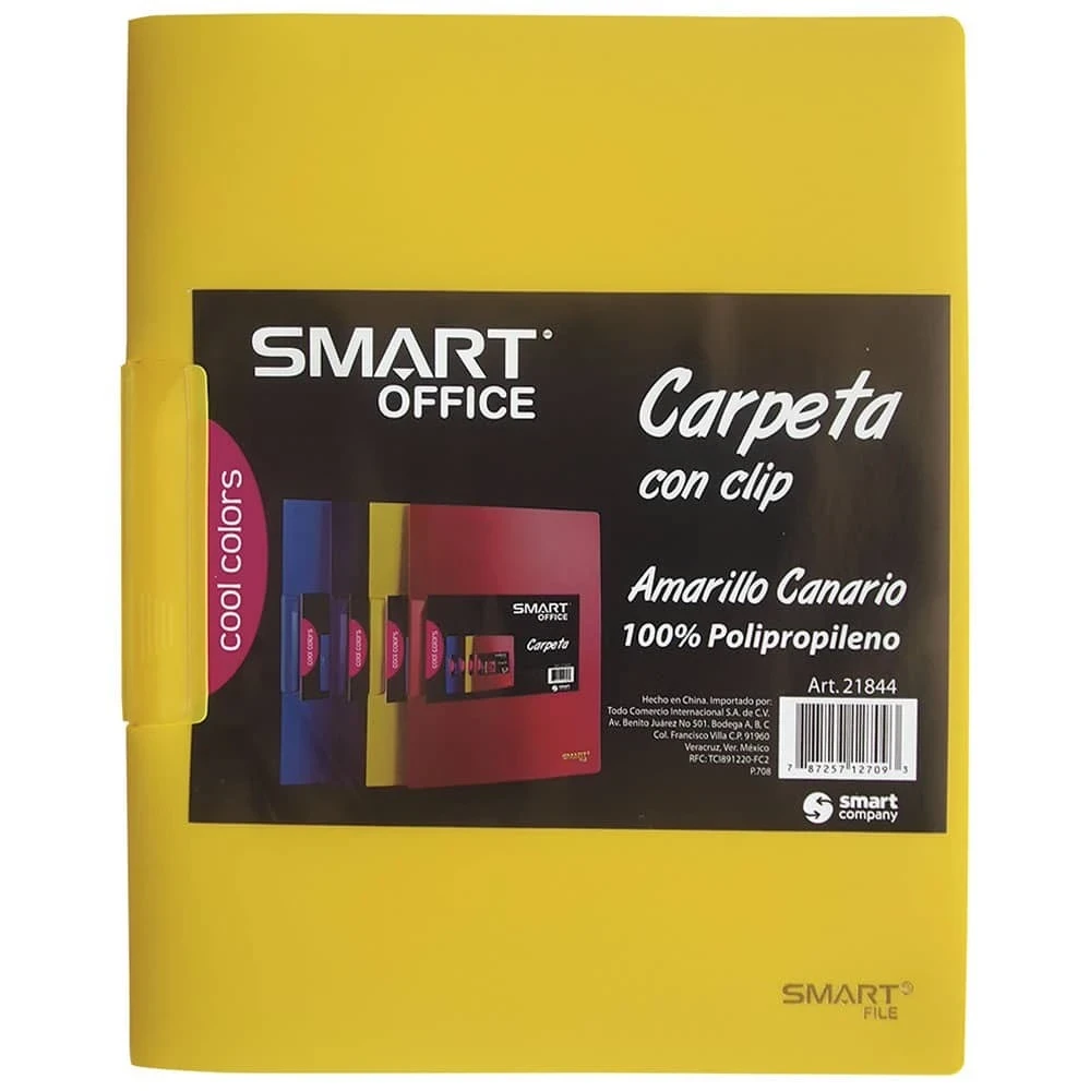 Carpeta amarillo c/clip ,  Plástico T/carta 
