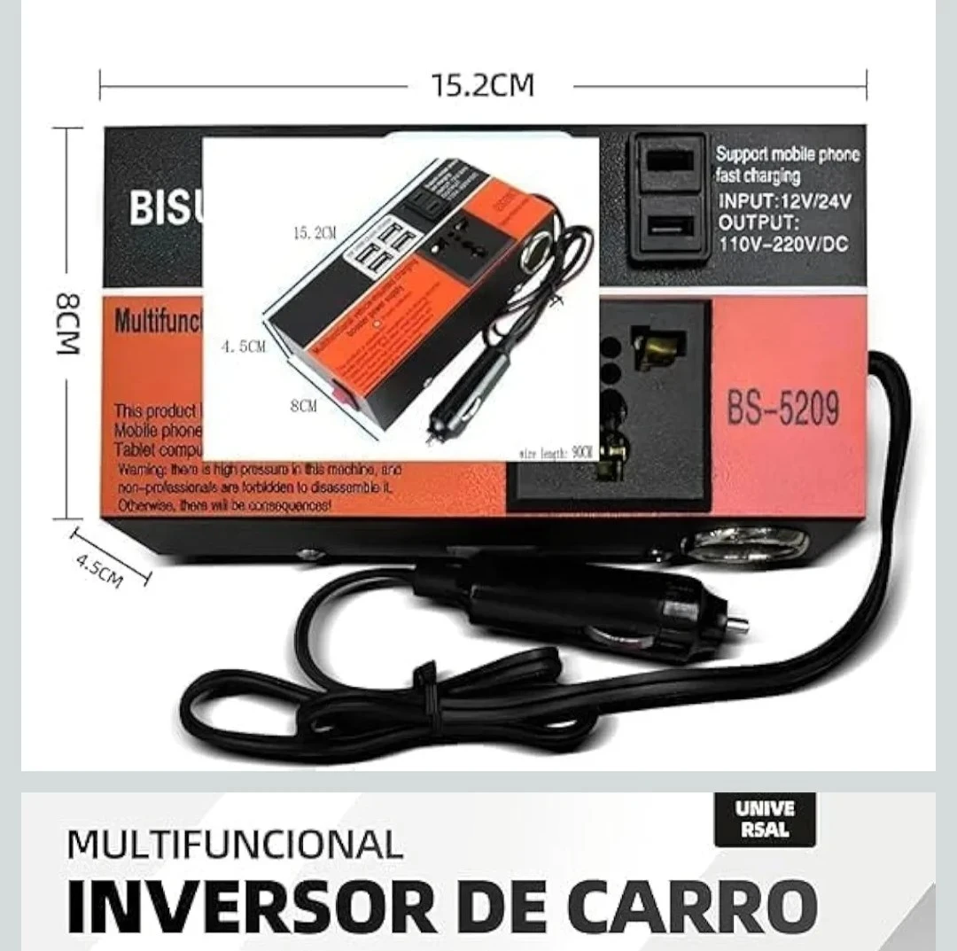 Inversor De Voltaje 2000w Convertidor 12V Y 24V A 220V 3