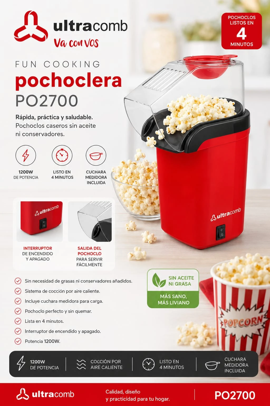 Pochoclera Ultracomb 