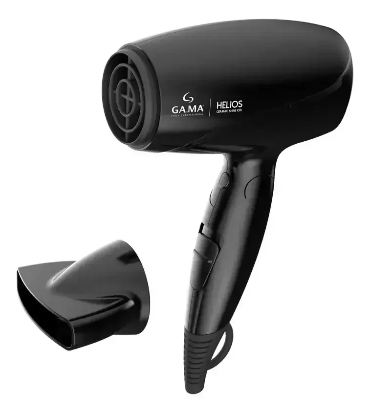 SECADOR DE PELO GAMA EOLIC HELIOS MANGO PLEGABLE NEGRO