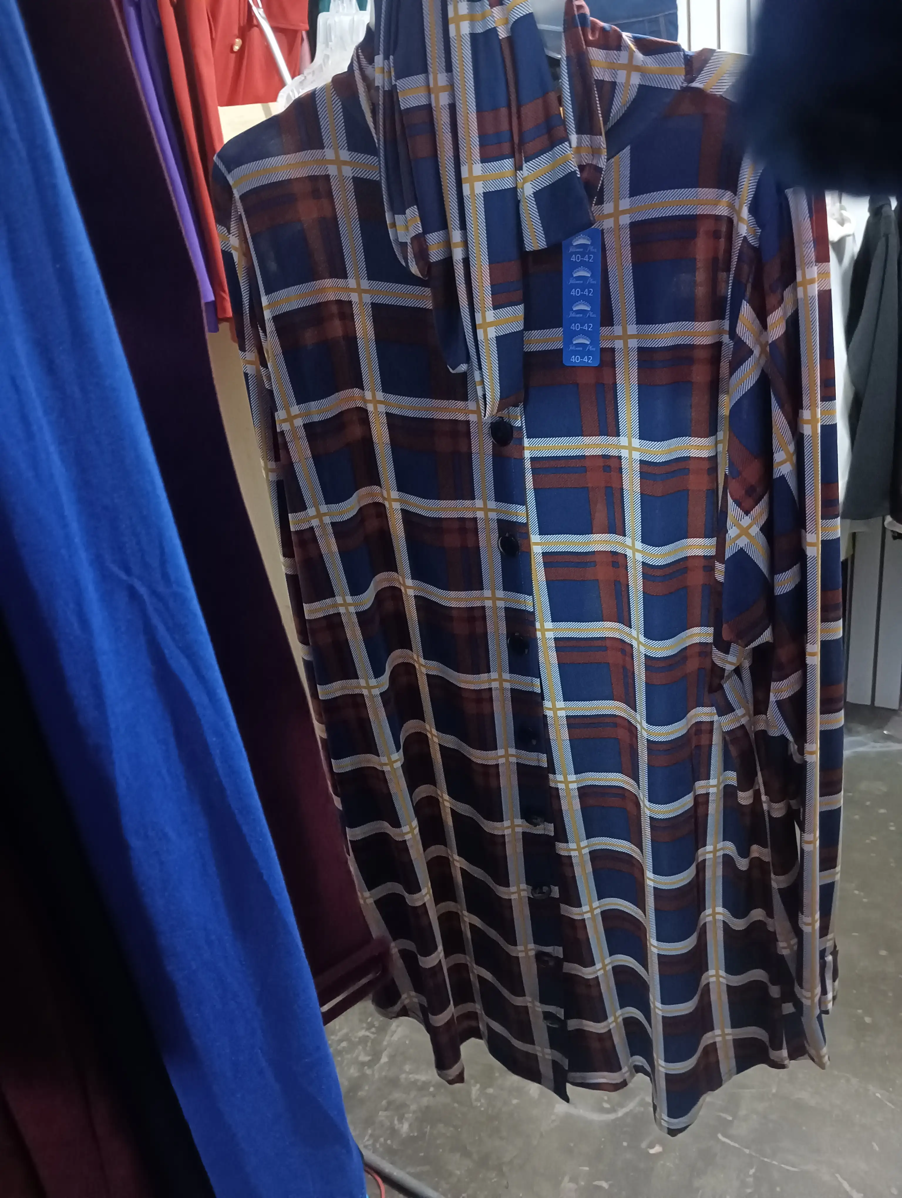 Vestido camisero cuadros azul