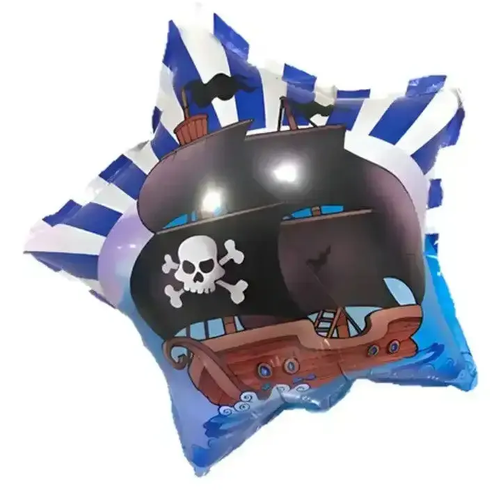 Globo en forma de estrella con barco pirata 