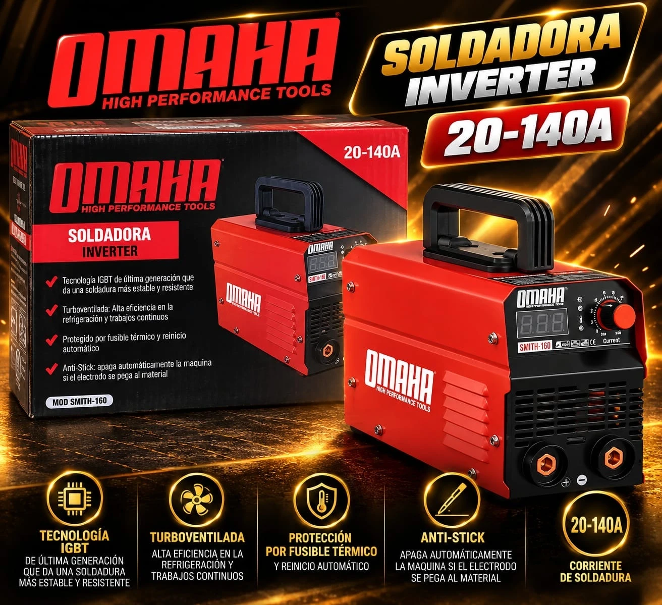 SOLDADORA INVERTER OMAHA – 20–140A