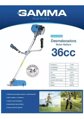 Desmalezadora GAMMA G1835 44cc. 2