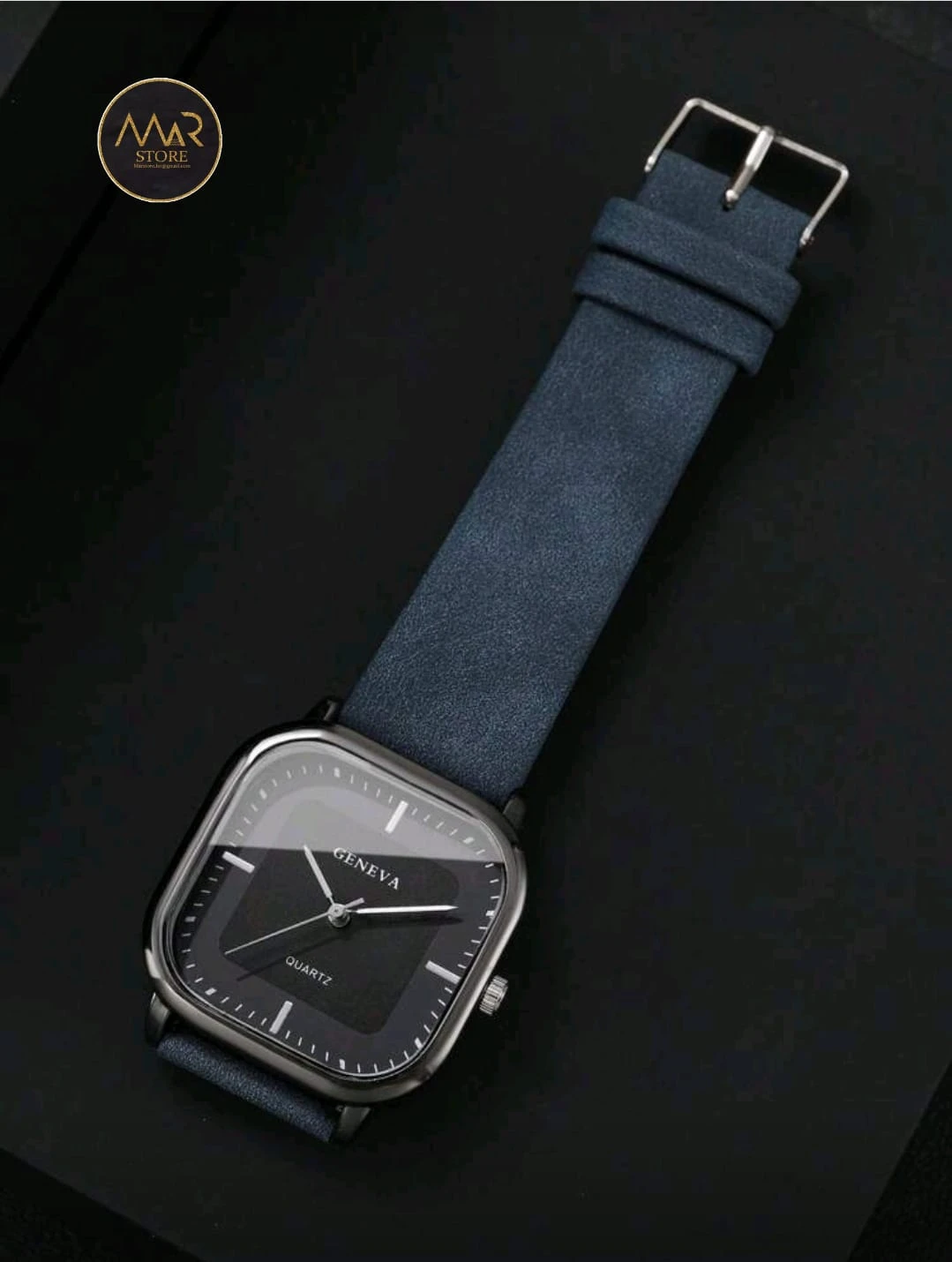 Reloj de hombre correa de cuero azul