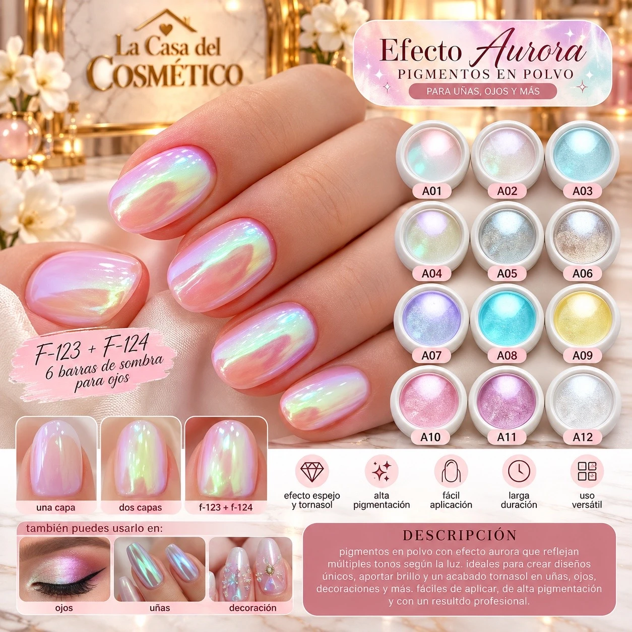 lumera efecto aurora – pigmentos tornasol