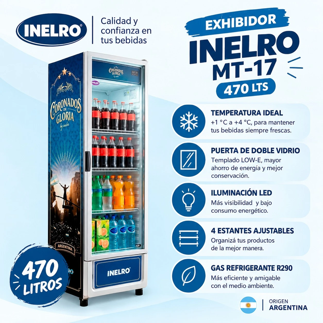 EXHIBIDOR INELRO MT-17 de 470 LTS - EDICION ARGENTINA