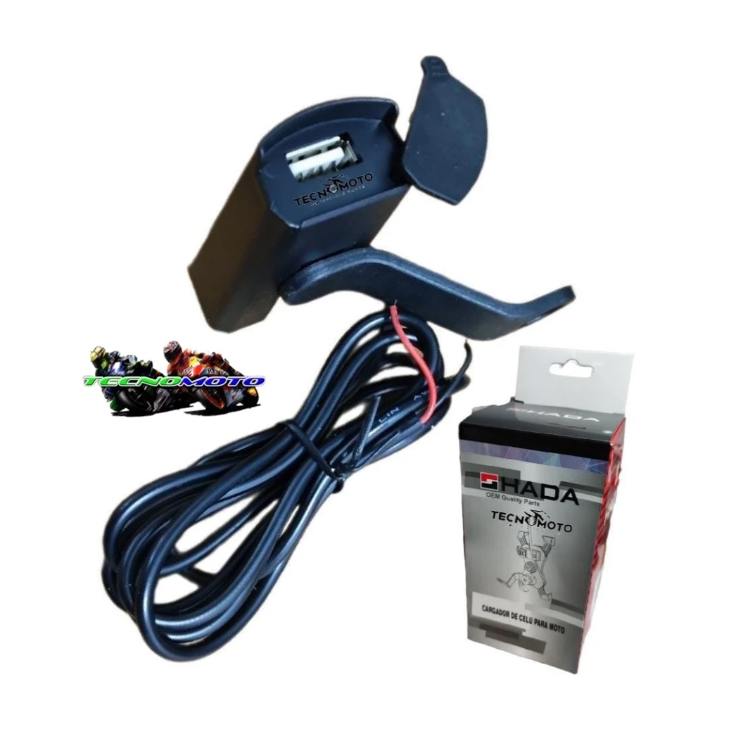 CARGADOR USB MOTOS C/LUZ IND. Y SOP. ESPEJO -49072
