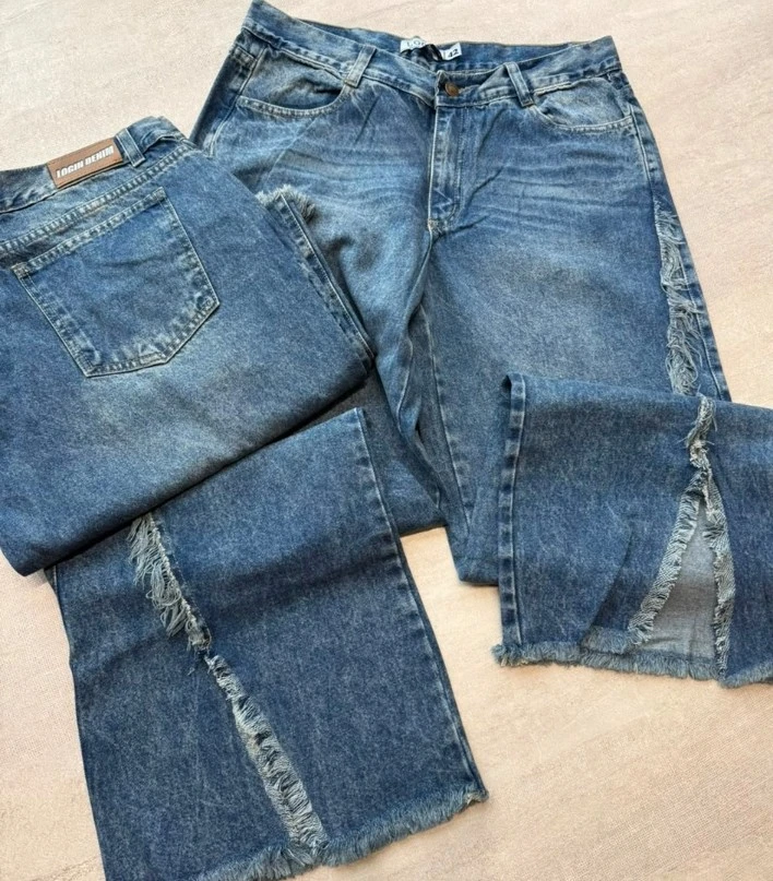 JEANS WIDE OXIDO FLECOS