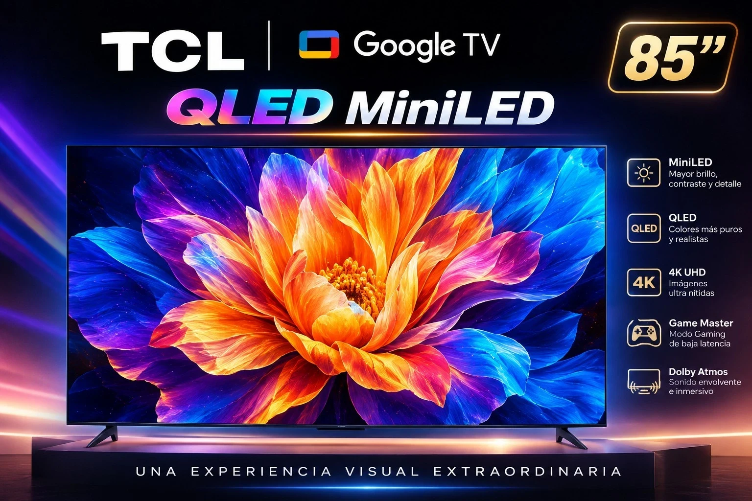 Smart Tv TCL 85 Qled Miniled 
