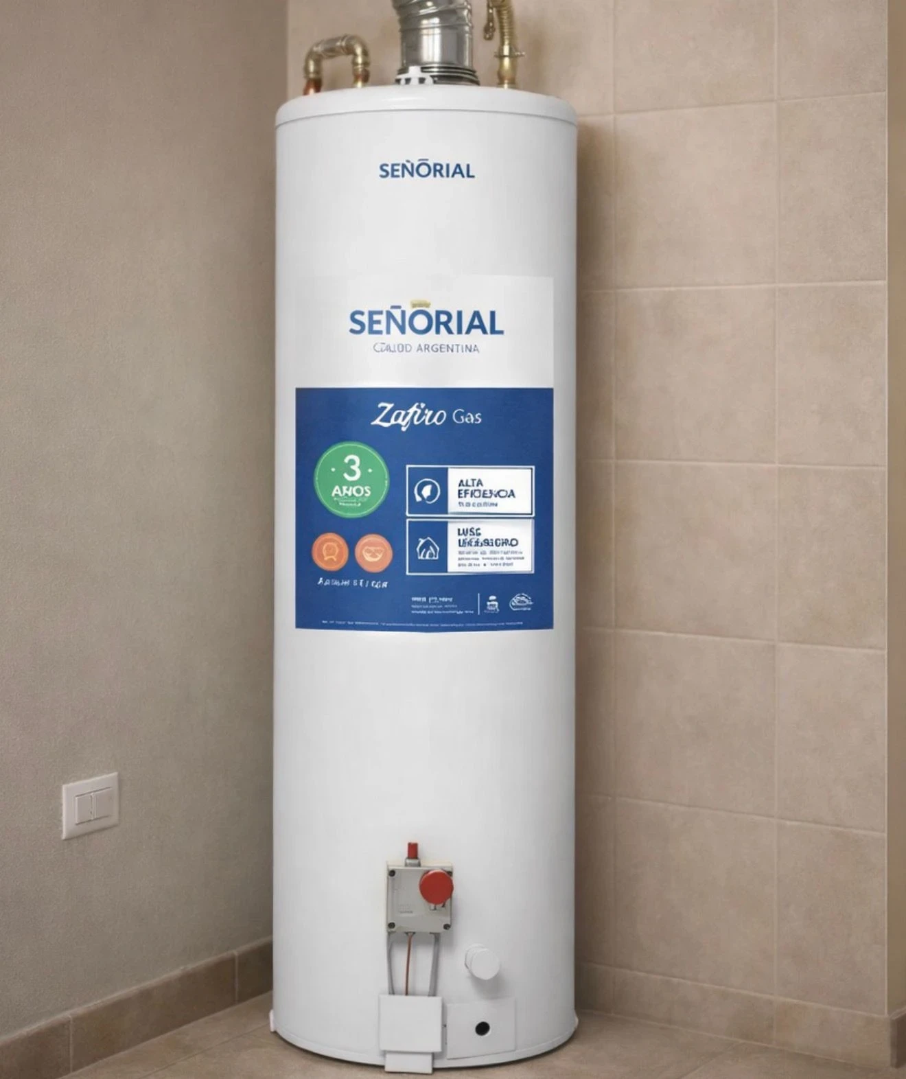 TERMOTANQUE SEÑORIAL 160LTS MULTIGAS 