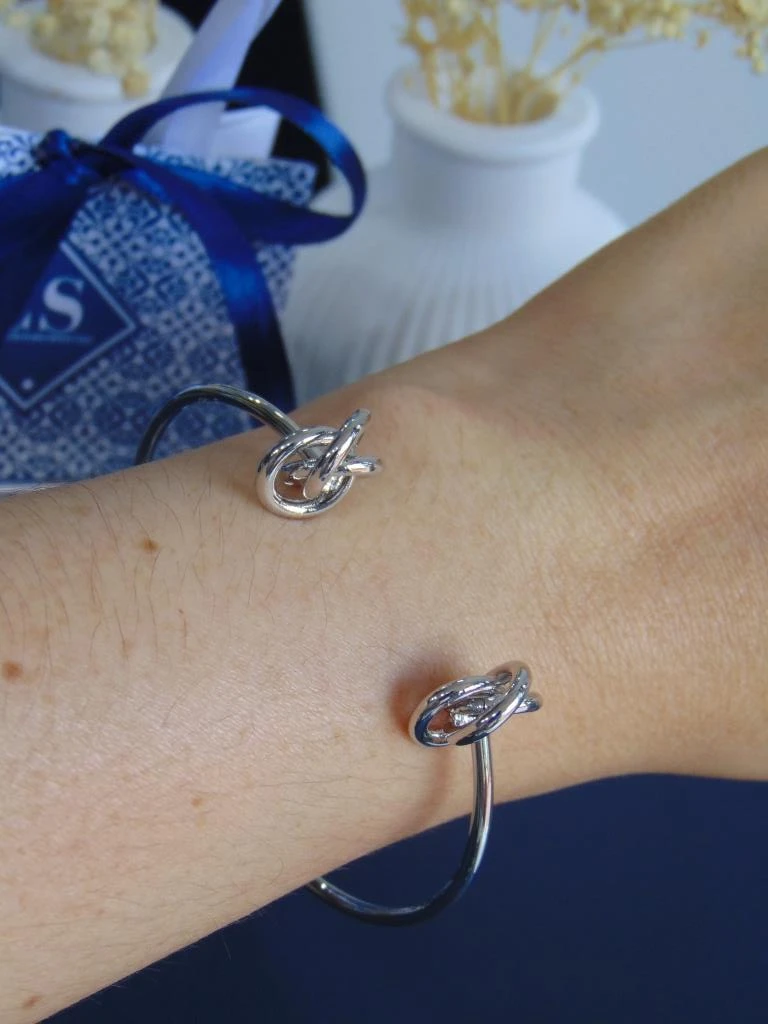 PULSERAS ACERO PLATE ARO NUDOS