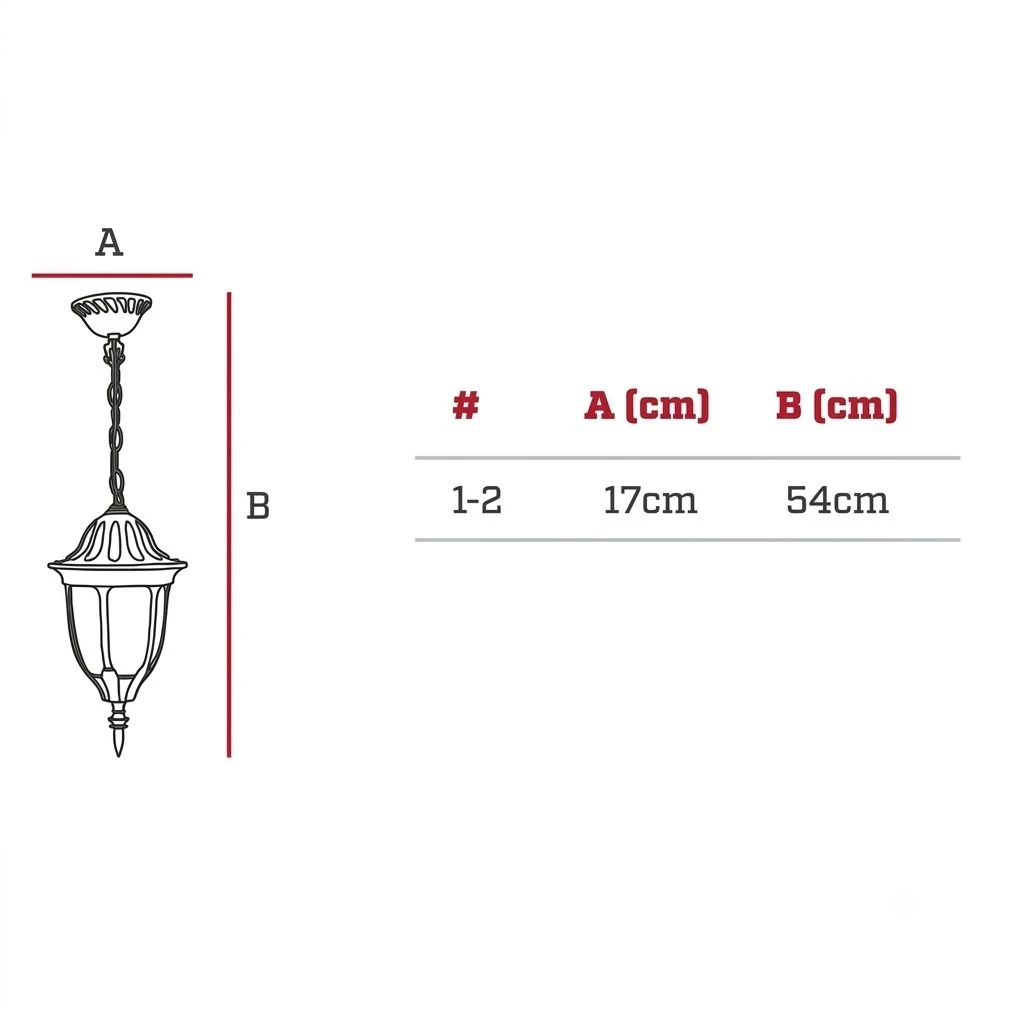 FAROL COLGANTE COLONIAL BLANCO 170X540MM 1L E27  4