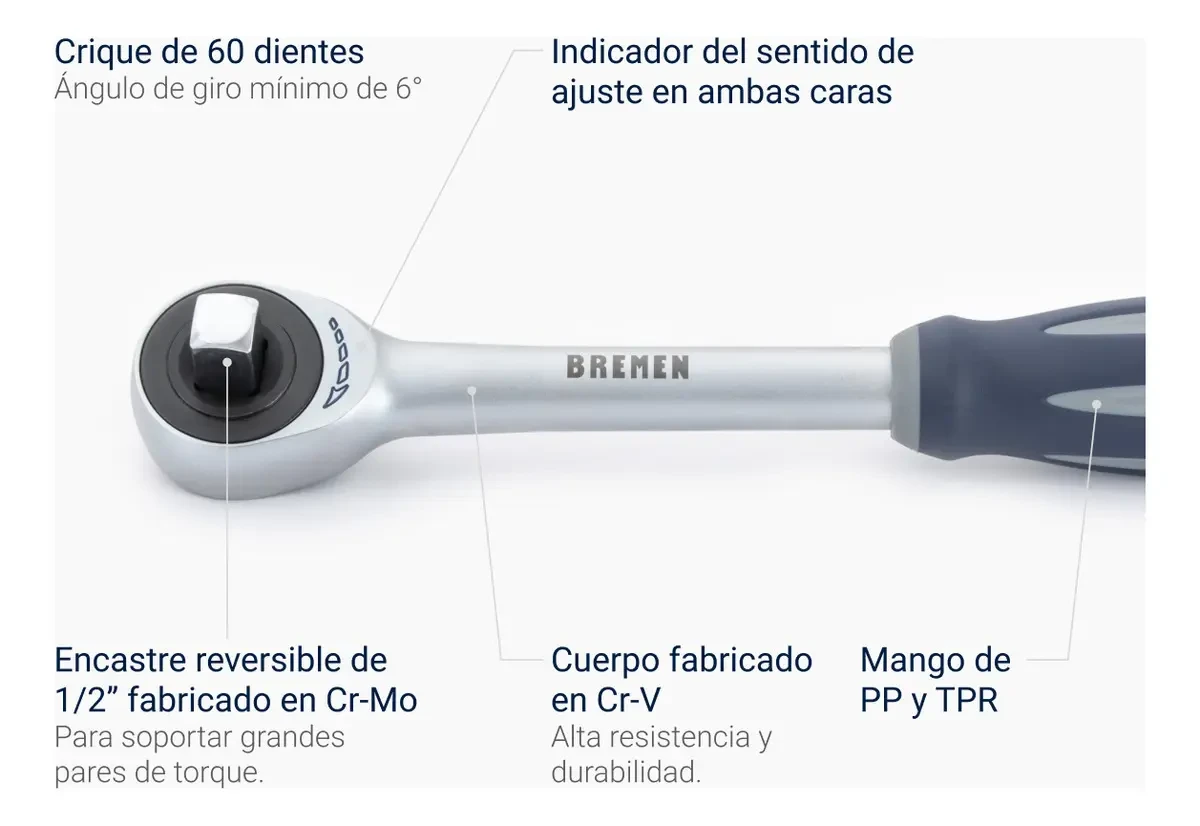 Llave Crique Bremen Enc 1/2 C/ Mango Giratorio Bidireccional Azul 6