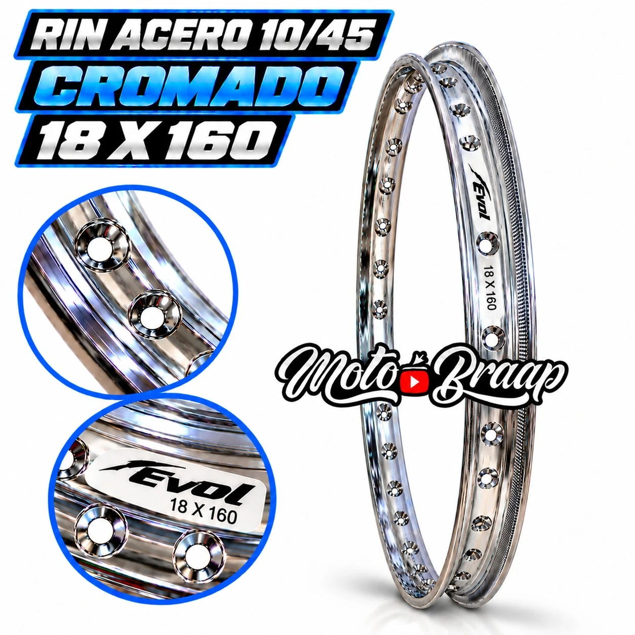 18 x 160 Rin acero Evol