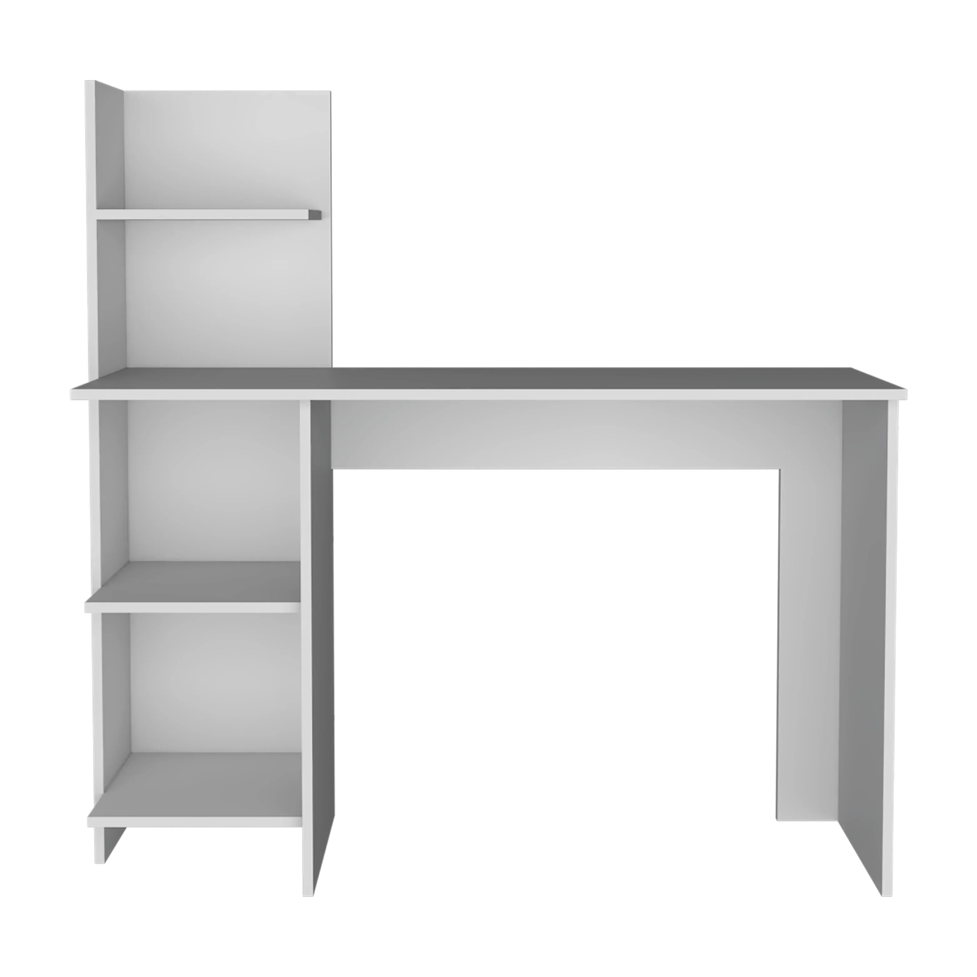 Escritorio Blanco Con Biblioteca Grande 3
