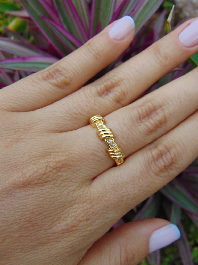 PULSERA + ANILLO RODIO DOR NUDOS MICROCIRCONES 2