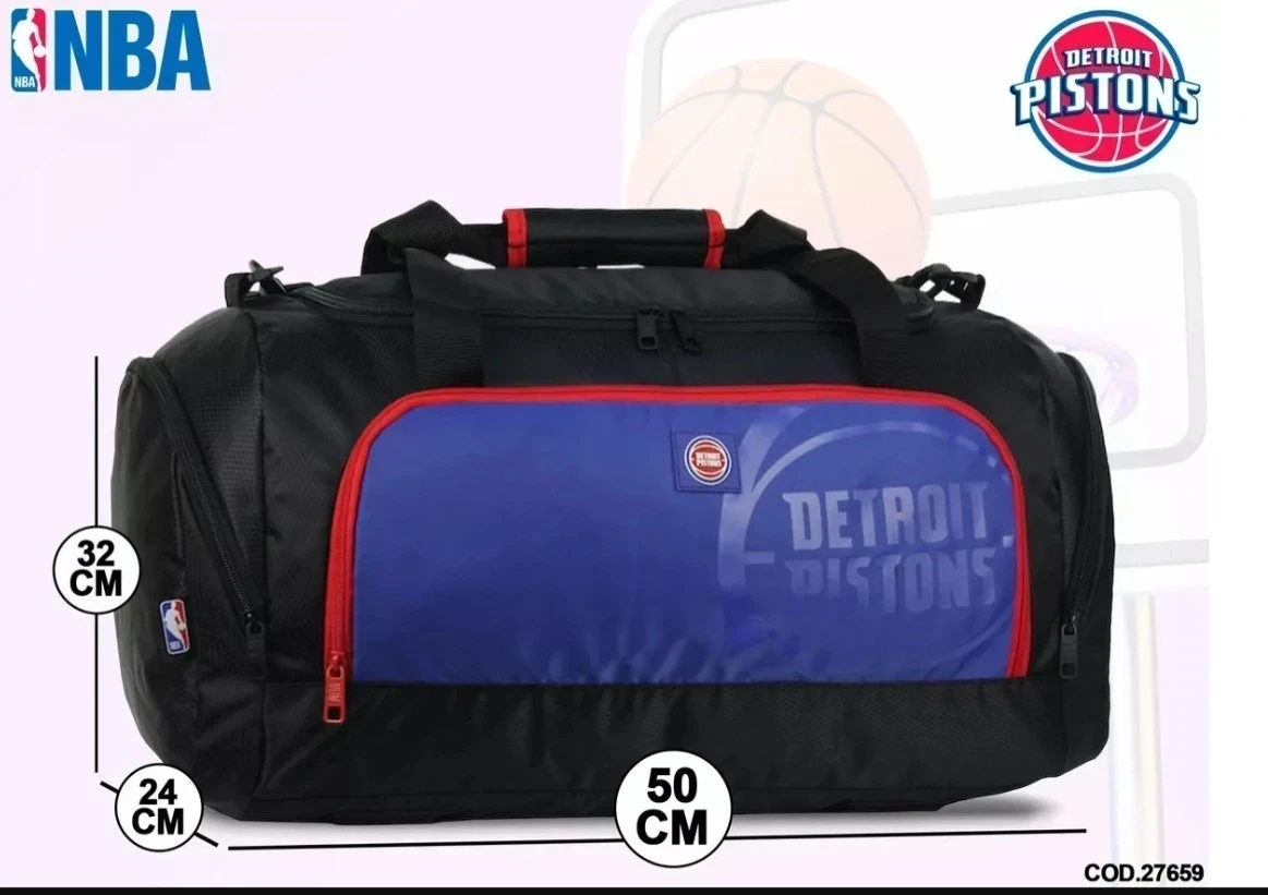 BOLSO DEPORTIVO NBA DETROIT PISTONS CON BOTINERO 3