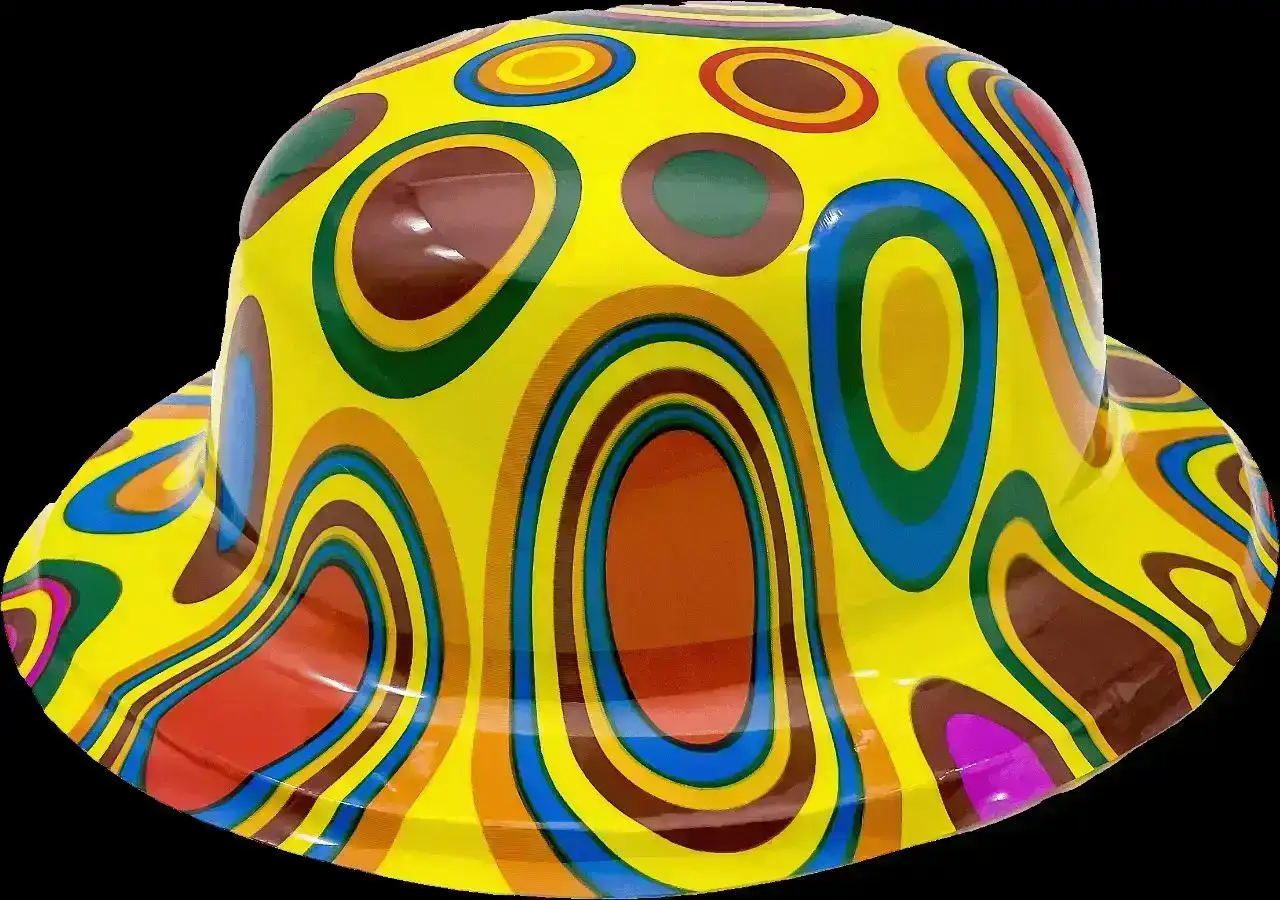 Sombrero/ gorro redondo bombin estampado plástico  4