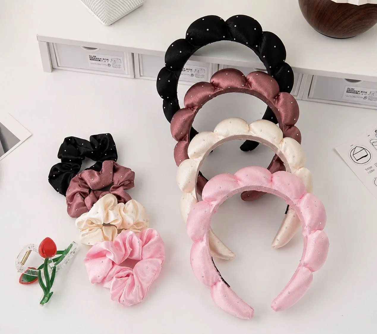 vincha y moña flor