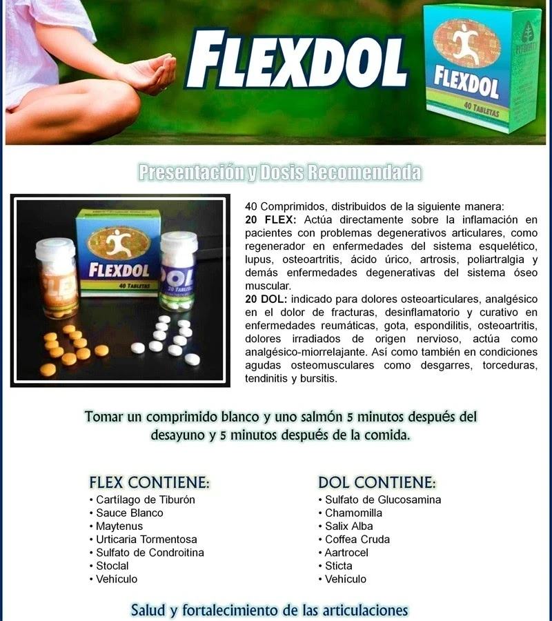 Flexdol tratamiento articular 4 cajas x 40 unid C/U 2