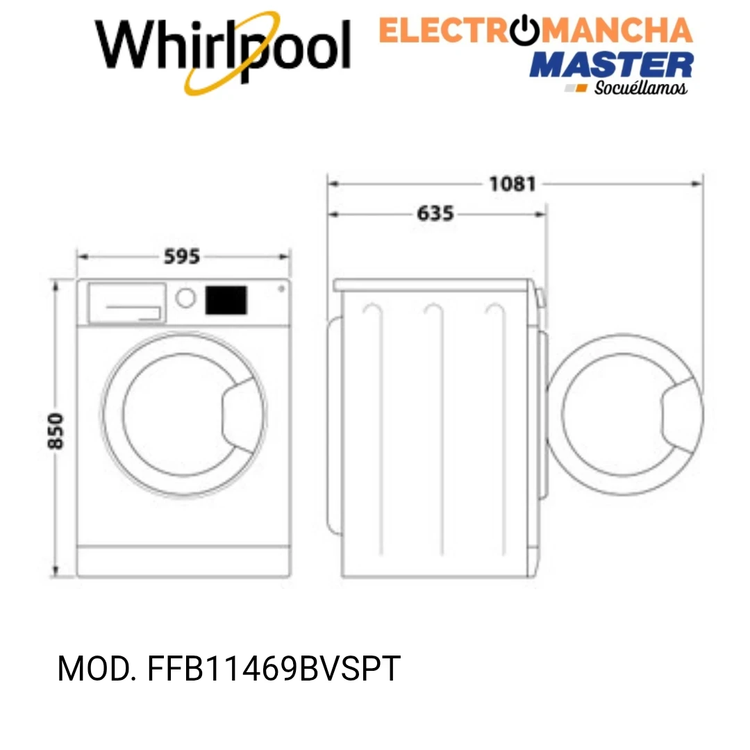LAVADORA WHIRLPOOL FFB11469BVSPT 11KG. 1400 RPM. A 5