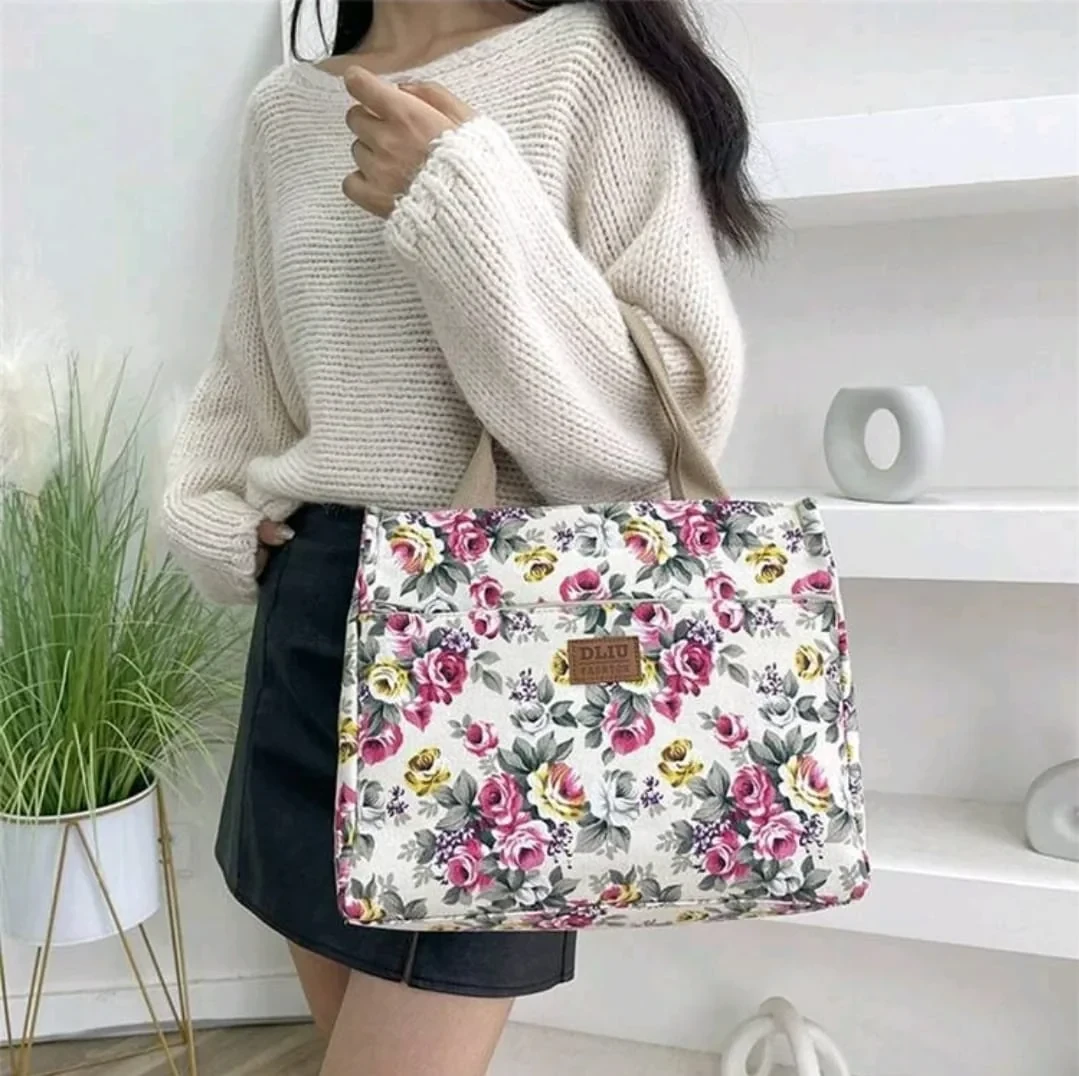 Bolso de lona floral  2