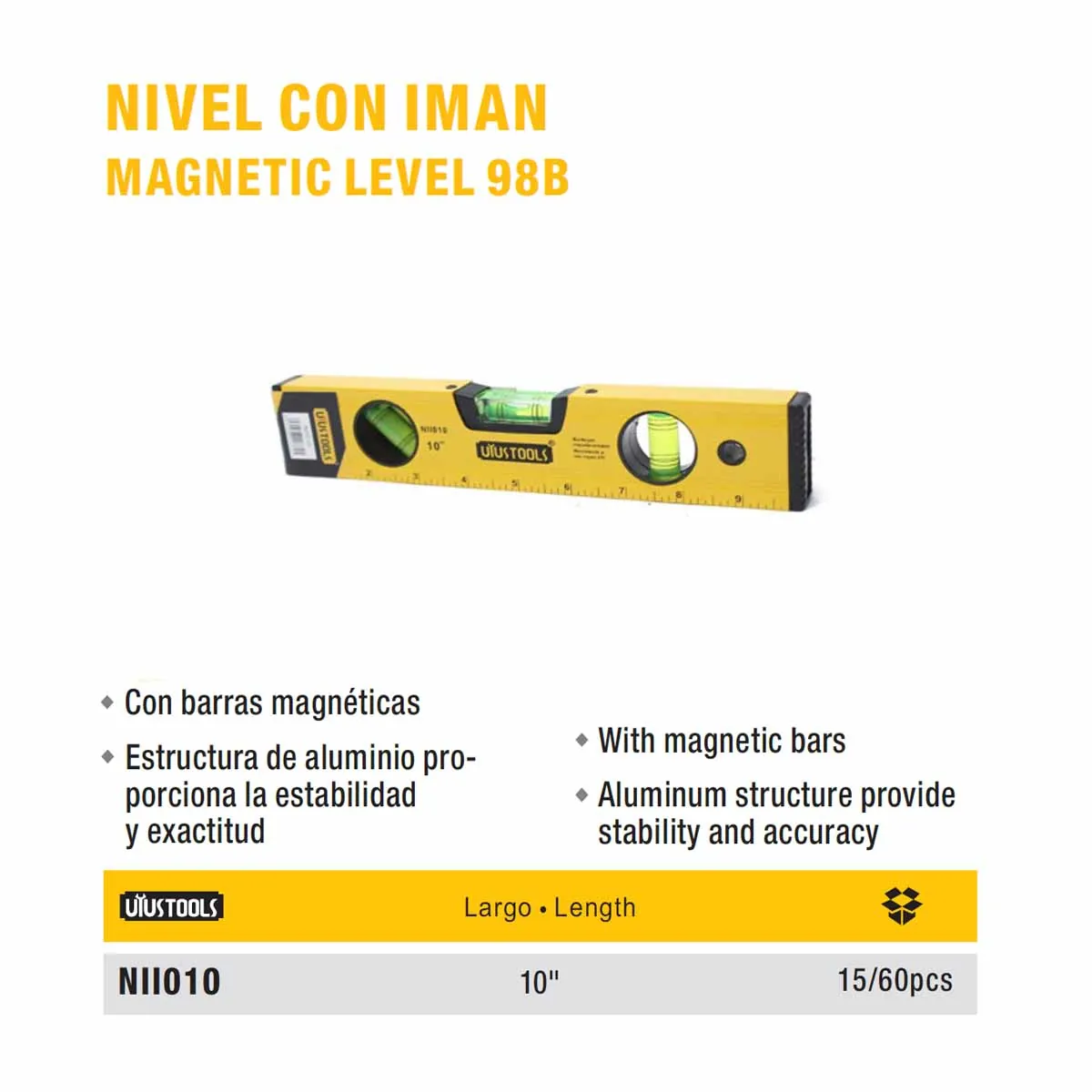 NIVEL CON IMAN UYUST 10" 250mm