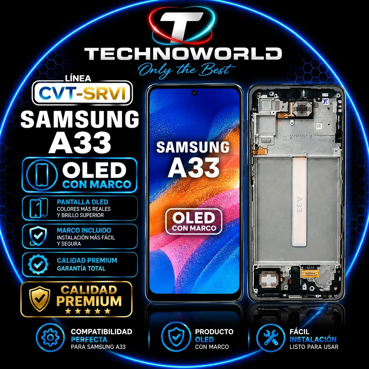 Mod CVT  A33 Oled con marco 