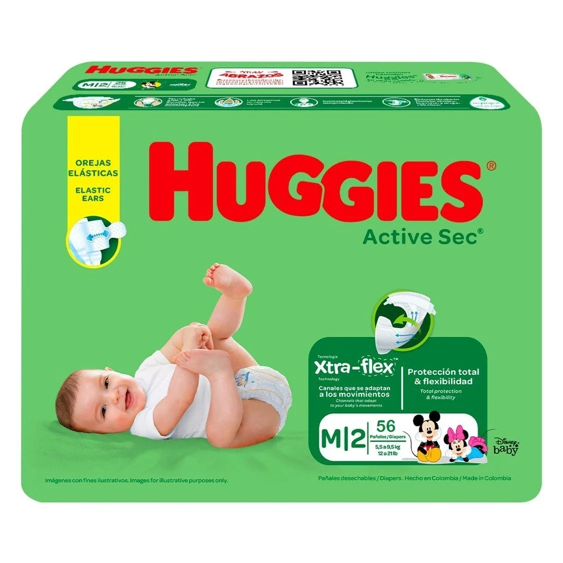 HUGGIES ACTIVE SEC TALLA M 