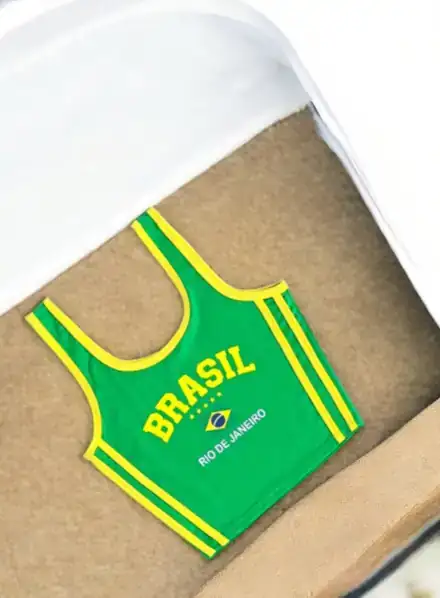 Crop Top Brasil Tiras Verde