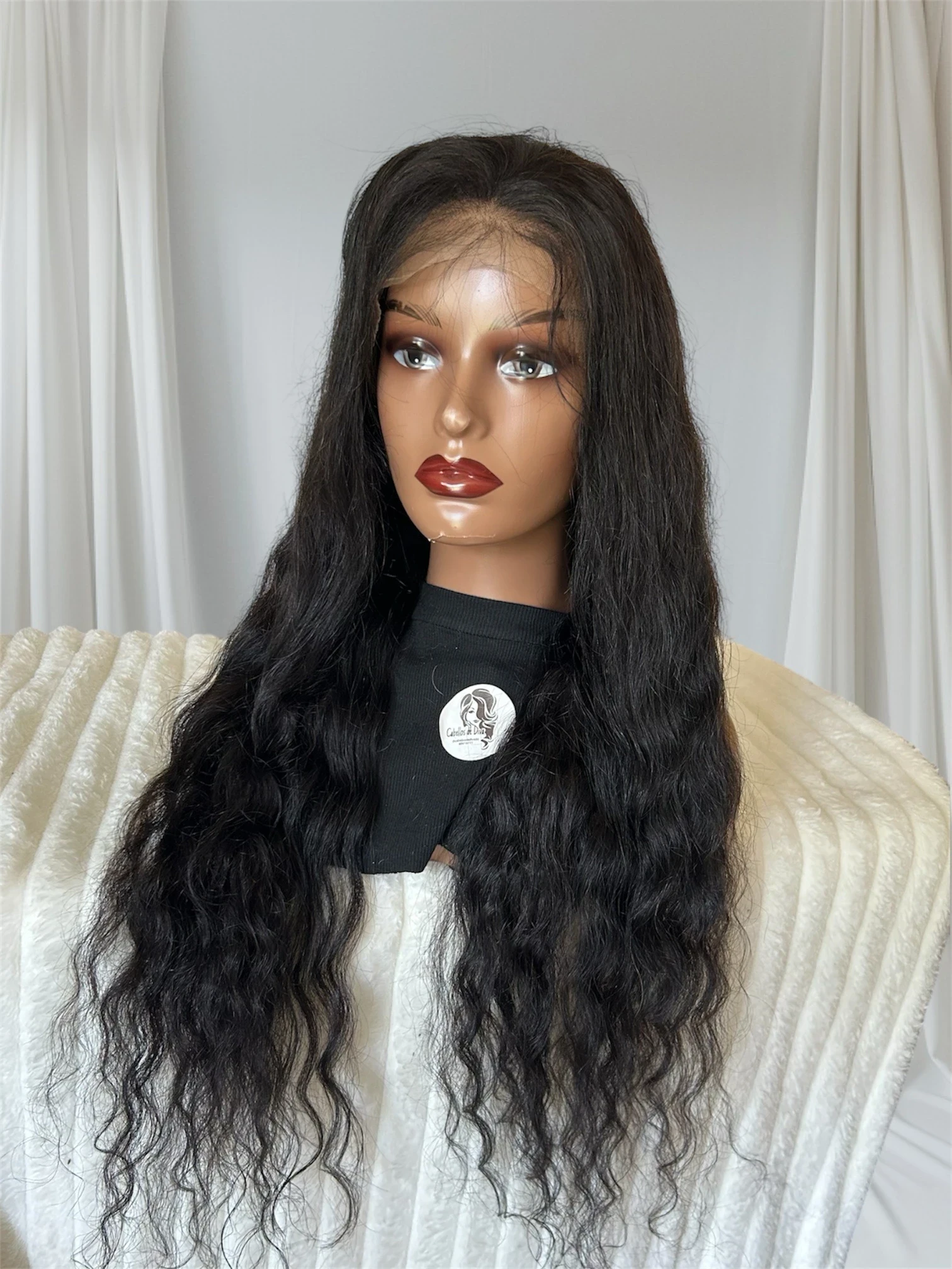Pelucas de cabello humano ondulado profundo  con encaje frontal  13x4 de 34pulgadas. Densidas 200%  2