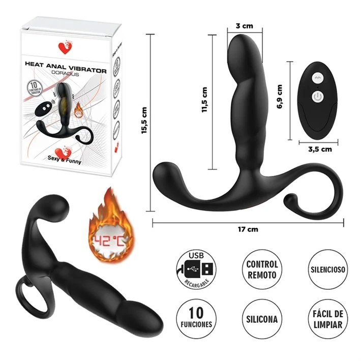 Estimulador prostatico con control remoto y fucion de calor