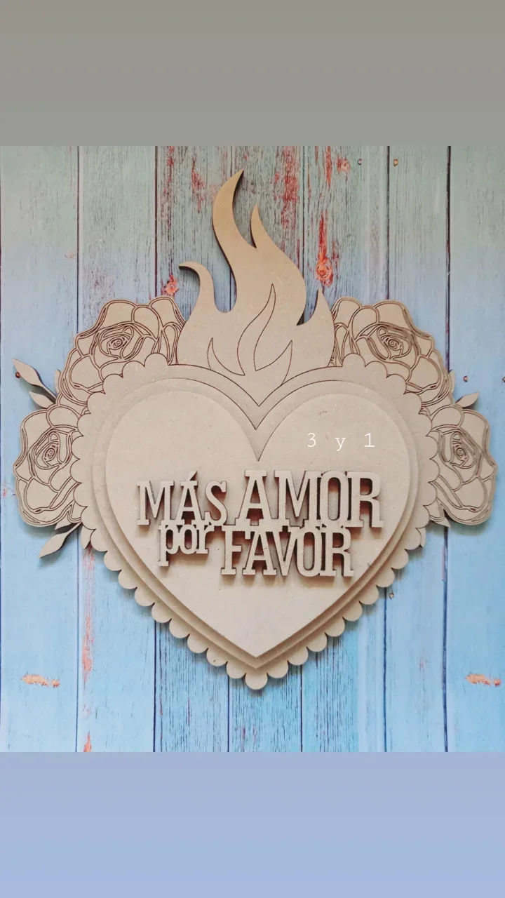 CORAZÓN CON ROSAS + FRASE