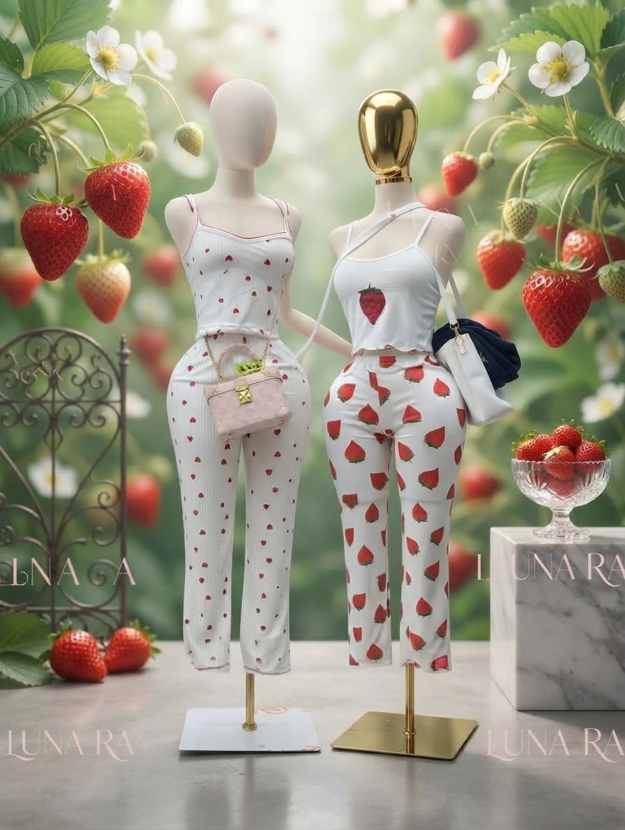 PIJAMAS DISEÑOS DE FRESAS 🍓 2