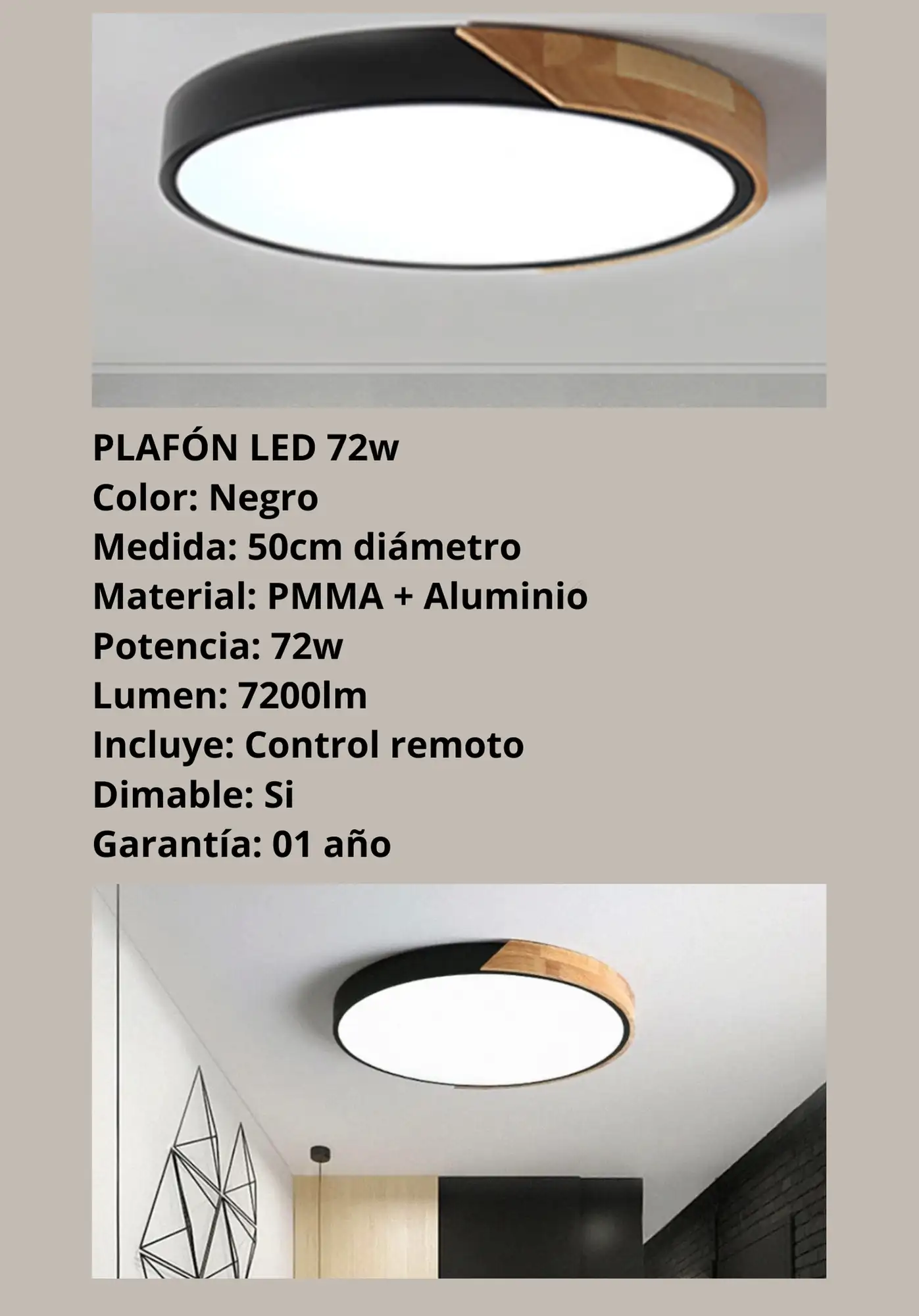Plafón LED Decorativo 72w  2