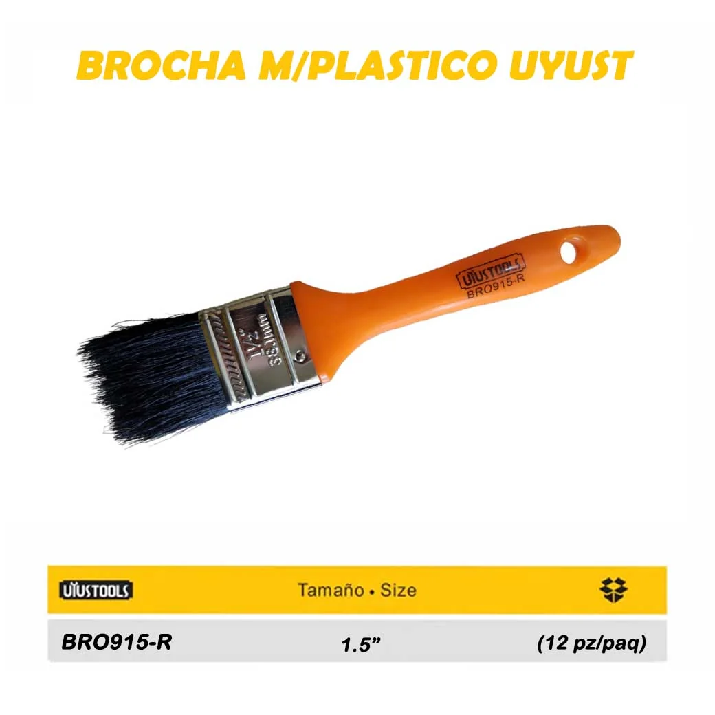 BROCHA M/PLASTICO UYUST 1.5" NARANJA