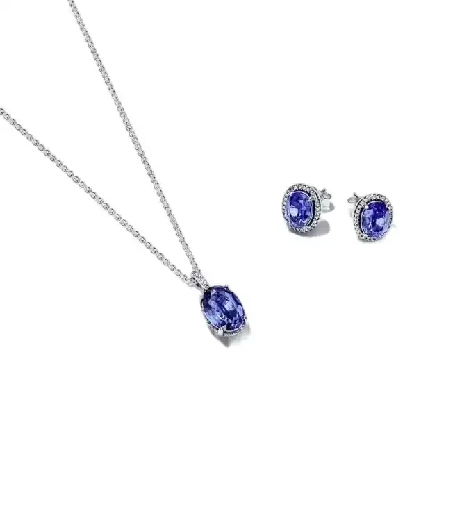 Conjunto Collar Halo Azul