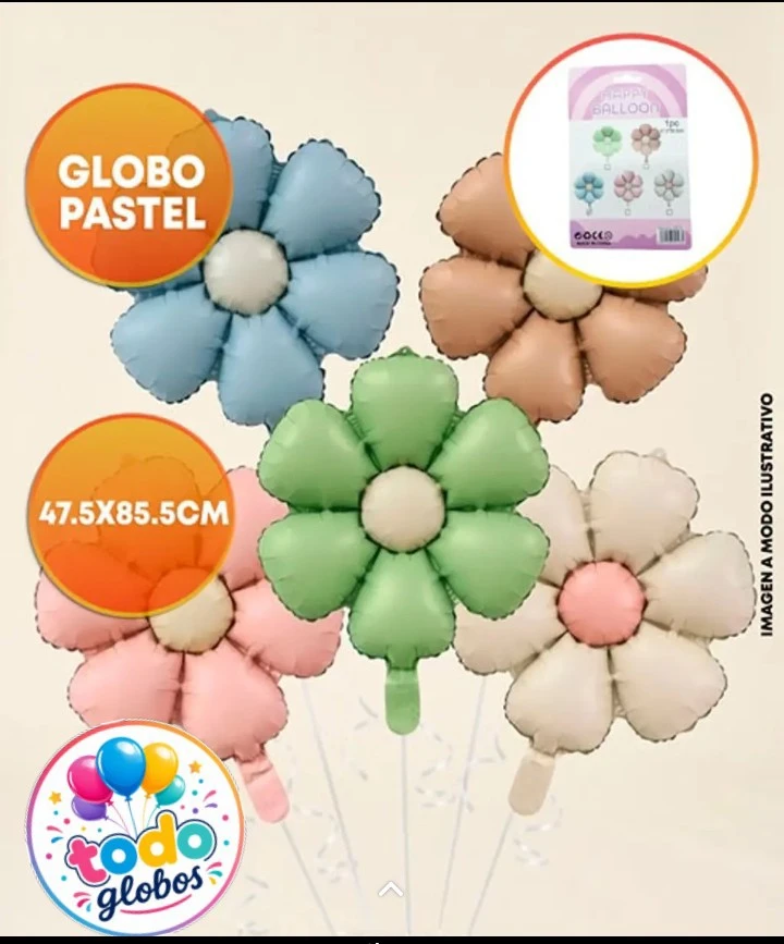 globo margarita pastel 