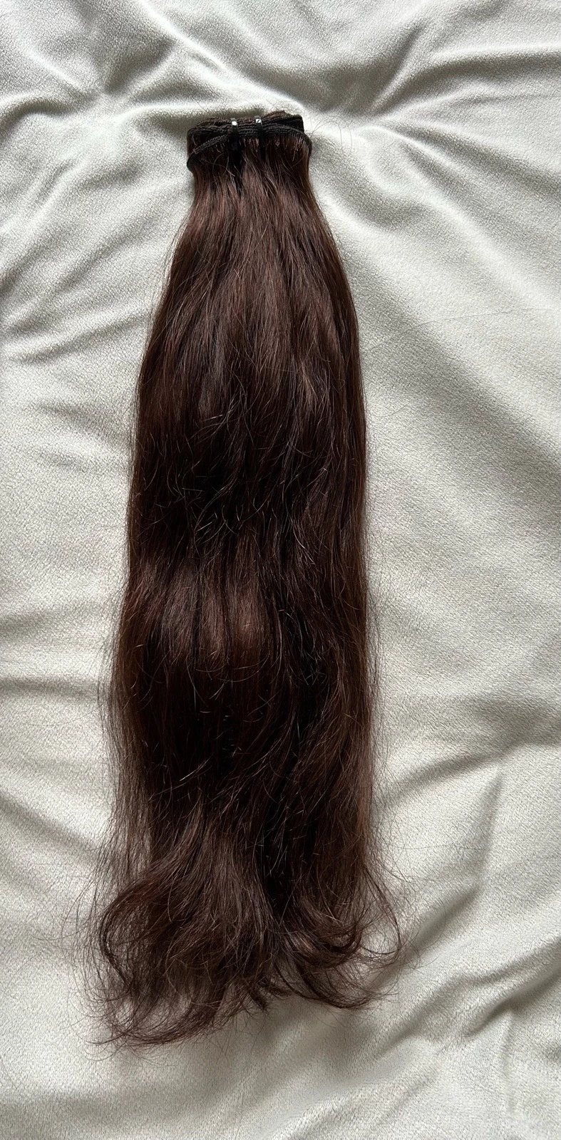 Extensiones de cabello humano para coser , 18 pulgadas, 100g  color marrón  2