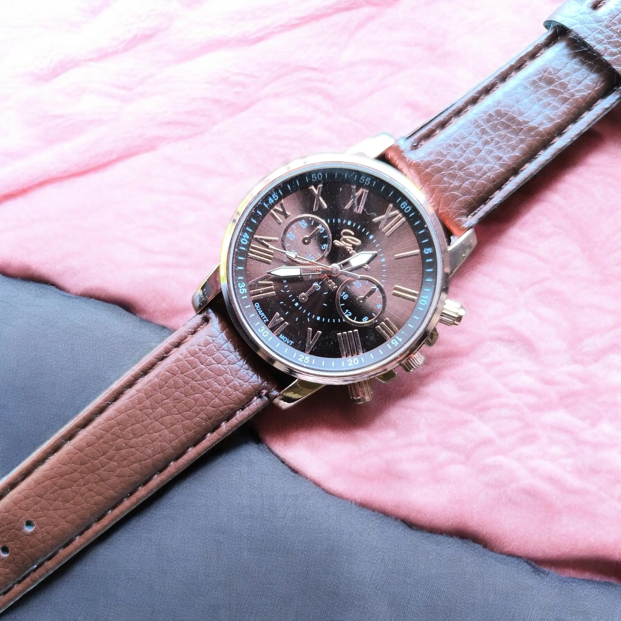 Reloj redondo café  4