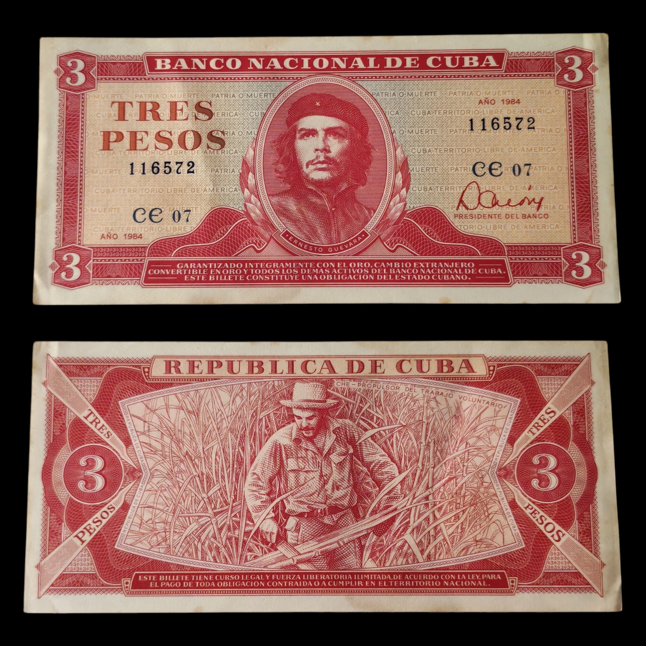 ° Cuba 3 pesos circulado 