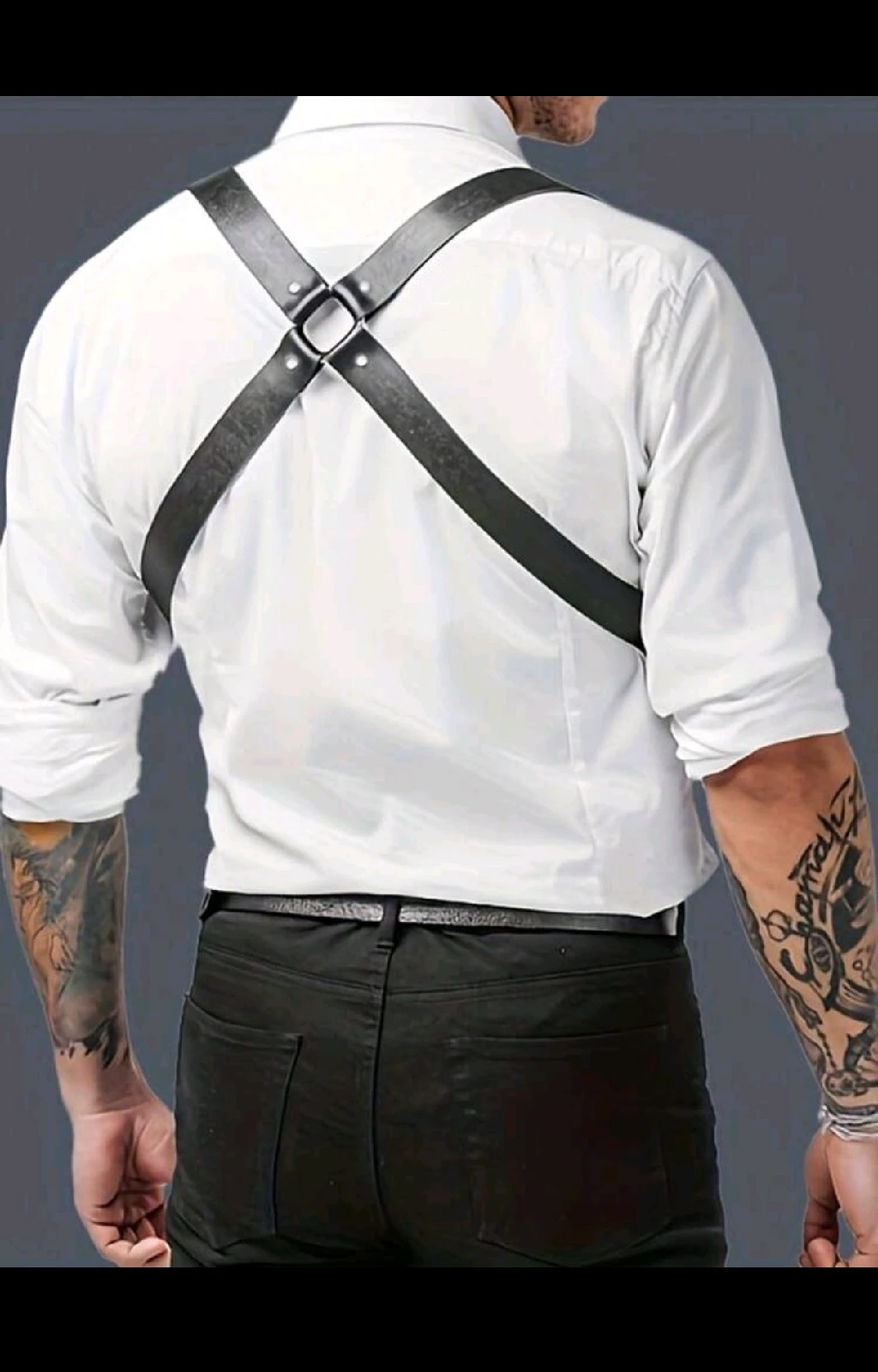 Arnés Tirante Estilo Cuero con Remaches y Argollas Estilo Punk 2